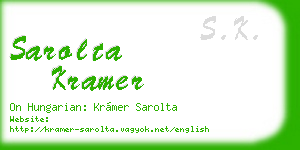 sarolta kramer business card